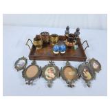 Wood Tray, S&P Sets, Picture Frames, & Brass