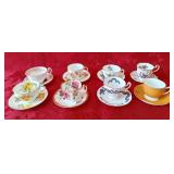 8 Adderley matching tea cups and saucers