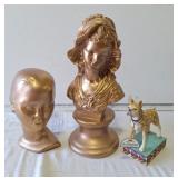 Metallic Gold Finish statues and Jim Shore "Lady"