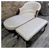 Lovely matching lounge chaise and stool.