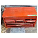 Tool box with assorted tools.
