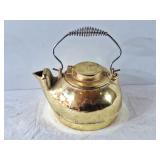 Heavy Cast Tea Pot with Brass Plating