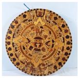 Aztec Calendar Wall Medallion: Tropical Wood Sun