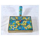 Vintage Chinese brass and enamel cloisonnï¿½ silent