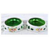 Vintage Bohemian art glass ashtrays. Gorgeous