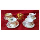 5 matching tea cups and saucers. Royal Albert,