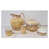 5 piece wash set. Pitcher, chamber pot, etc.