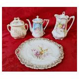 Vintage chocolate pot, coffee pot, spray lidded