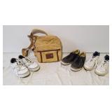 Mens size 8-9 golf shoes and bag