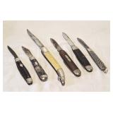 6 vintage jack knifes