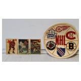 NHL Original Six hockey patch and 3 vintage