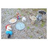 Garden decor! Cement Gnome, and various other