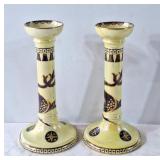 Art Lustrine Ware Candle Stick Holders by Thos
