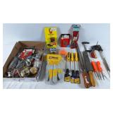 Tool collection! Screw drivers, gloves, clamps,