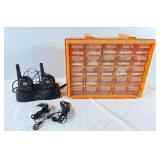Cobra walkie talkies, organizer with mini letter,