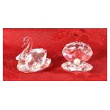 Pair of unmarked crystal figurines