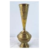 Vintage Etched Brass Vase