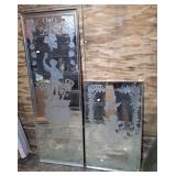 Pair of etched mirrors. Great decorator pieces.