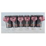 6 Nachtmann Traube cranberry cut-to-clear crystal