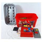 Assorted Lego and unbranded blocks.