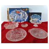 Original Walther Glass divided dish & raised