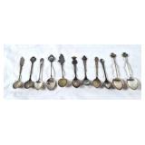 11 Sterling Collector Spoons