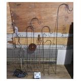 Assorted garden hooks and decor. Tallest measures