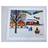 Maud Lewis Print "Train Through Town" - 24"Wx20"H