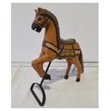 Vintage wooden horse statue
