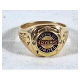 10K ring with 3 tested diamonds. Size 10