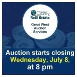 Auction begins to close Wednesday, July 8, 2026,