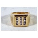 14KP ring with tested diamonds. Size 10.5