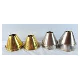 12 Brass & silver tone lamp shades