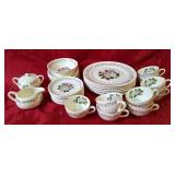 37 pc Bouquet British empire ware 22K Gold dinner