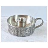 Vintage Norsk Tinn Pewter Candlestick, Embossed