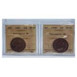 ICCS Graded Mint State 1985 and 1998W Canada 50