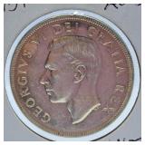 About Uncirculated 1951 Canada One Dollar Coin