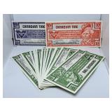 Canadian Tire Money. One 25 Cent Bill, One 10