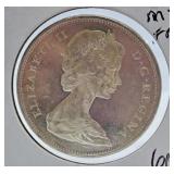 Mint State 1965 Canada One Dollar Coin with Small