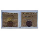 ICCS Graded Mint State 1982 and 1985 Nickels.
