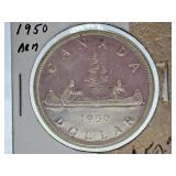 1950 Canada One Dollar Coin