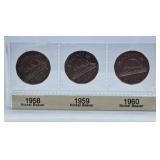 1958, 1959 and 1960 Canada Nickels