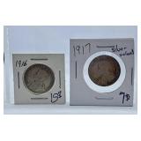 1916 and 1917 Canada Quarters