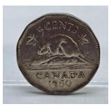 1950 Canada Nickel with Double HP