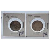 1909 and 1910 Canada Quarters