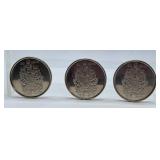 Trio of 2002 Canada 50-Cent Pieces