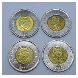 2024 and 2025 Canada Two Dollar Coins.