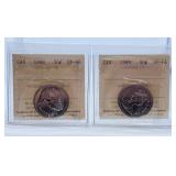 ICCS Graded Specimen 1986 and 1989 Canada 50 Cent