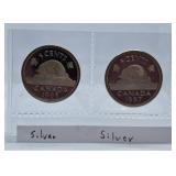 1985 and 1987 Canada Silver Nickels