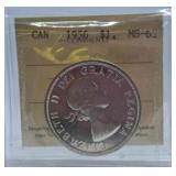 ICCS Graded Mint State 1956 Canada One Dollar